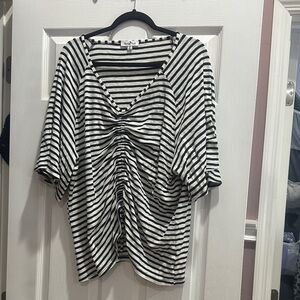 Chic Striped Black and White Blouse